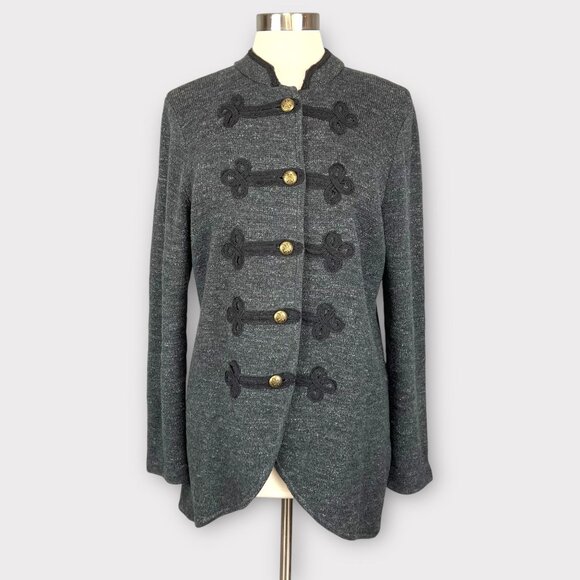 Ralph Lauren Jeans Co Womens Military Knit Jacket Sweater Soutache Buttons XL - Picture 1 of 12